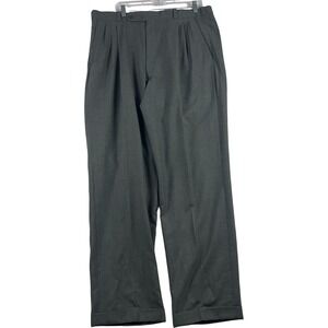 Tom James Dress Pants Mens 38x33 Gray Pleated Cuffed Executive‎ Collection